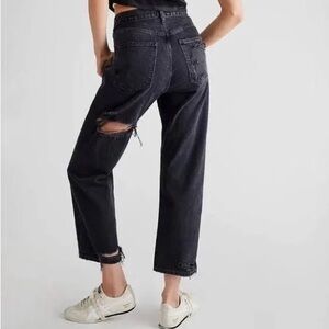 AGOLDE Women's 90s Crop Mid Rise Straight Jeans